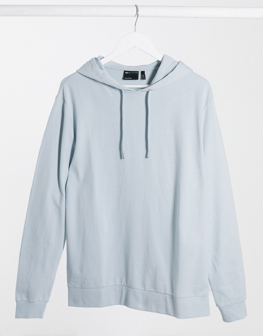 ASOS DESIGN lightweight hoodie in blue