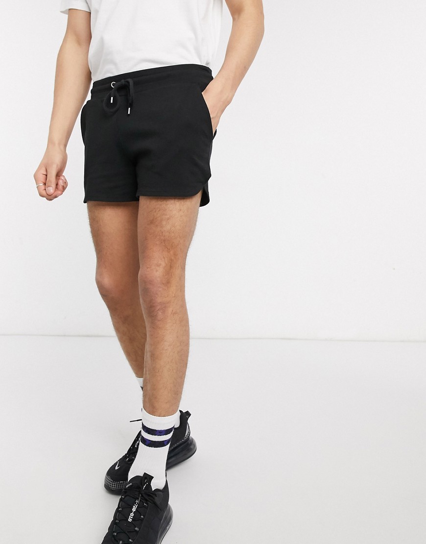 ASOS DESIGN lightweight jersey runner shorts in black