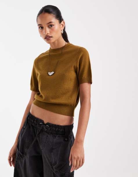 ASOS DESIGN lightweight knit tee in olive - view 1