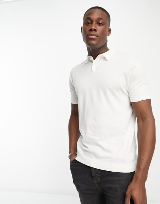 ASOS DESIGN lightweight knitted cotton polo in white | ASOS