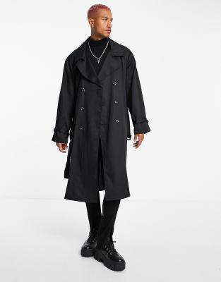 lightweight black trench coat