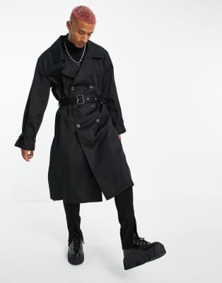 lightweight black trench coat