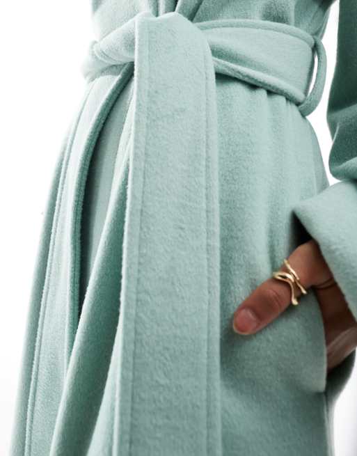 ASOS DESIGN lightweight longline formal coat in sage