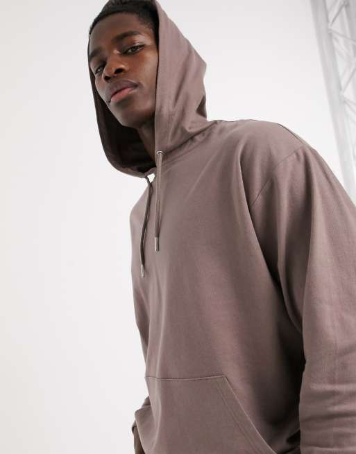 ASOS DESIGN lightweight oversized hoodie in taupe