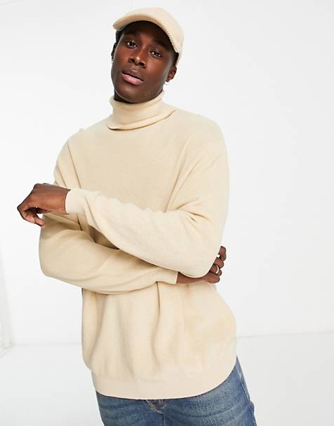 ASOS Synthetic Asos Dark Future Oversized Zip Through Funnel Neck in White for Men Mens Clothing Sweaters and knitwear Zipped sweaters 