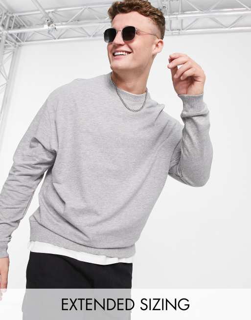 ASOS DESIGN super oversized sweatshirt in gray heather