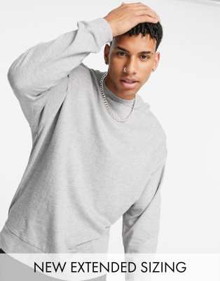 ASOS DESIGN super oversized sweatshirt in grey marl