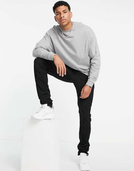 ASOS DESIGN oversized hoodie in gray marl