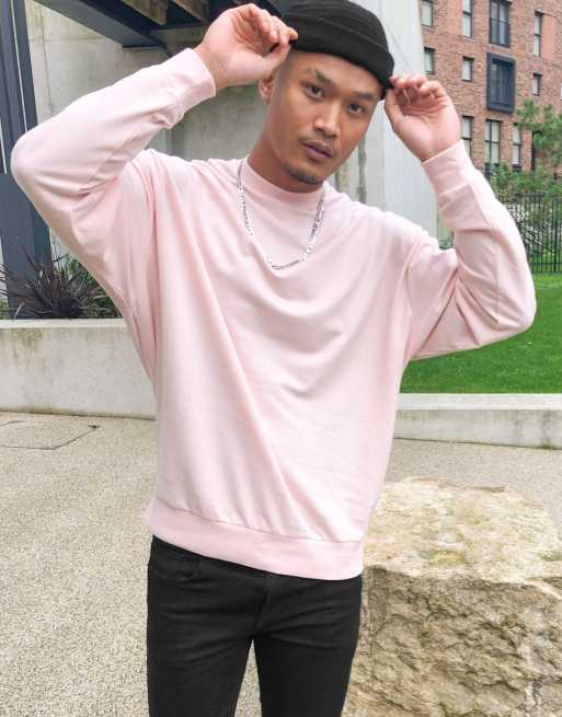 ASOS DESIGN lightweight oversized sweatshirt in pink