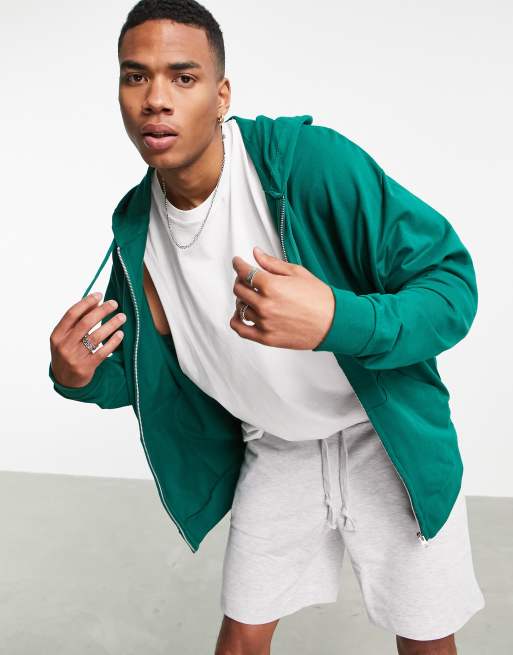 Green oversized 2025 zip up hoodie