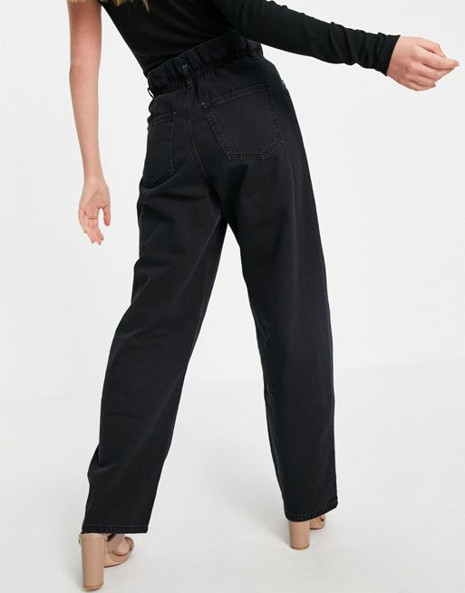 Almond Stone Wash Paperbag Waist Pants – Black Forest Fashion