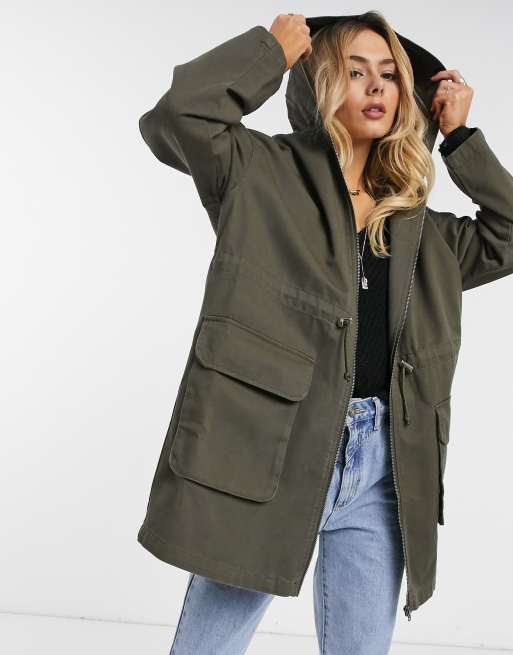 ASOS DESIGN lightweight parka in khaki