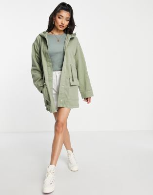 ASOS DESIGN lightweight parka in sage | ASOS