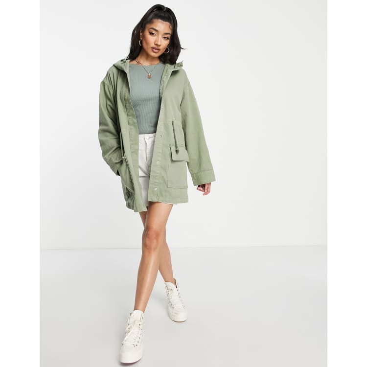 ASOS DESIGN lightweight parka in sage