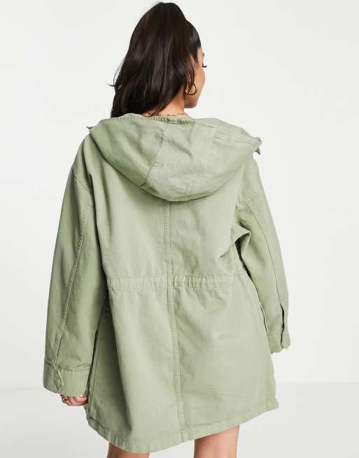 ASOS DESIGN lightweight parka in sage