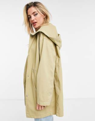 ASOS DESIGN lightweight parka in stone - ASOS Price Checker