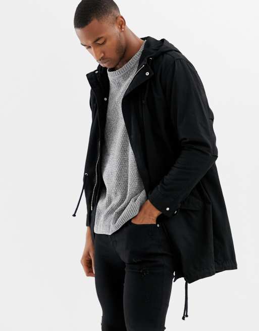 Black lightweight parka on sale mens