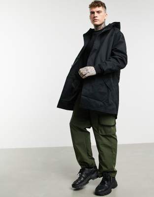 black thin parka