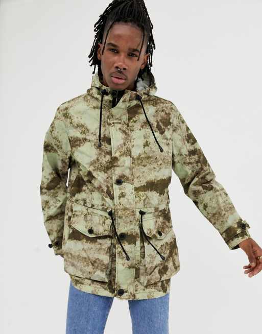 ASOS DESIGN lightweight parka jacket in camo print ASOS