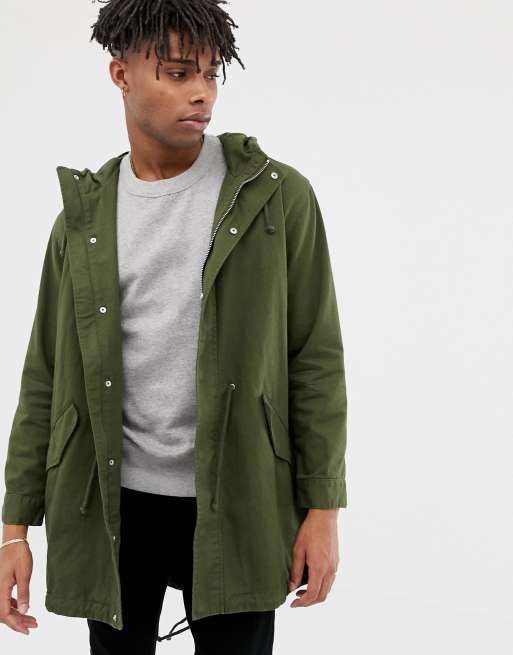 ASOS DESIGN lightweight parka jacket in khaki ASOS