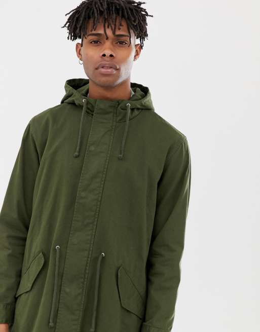 ASOS DESIGN lightweight parka jacket in khaki ASOS