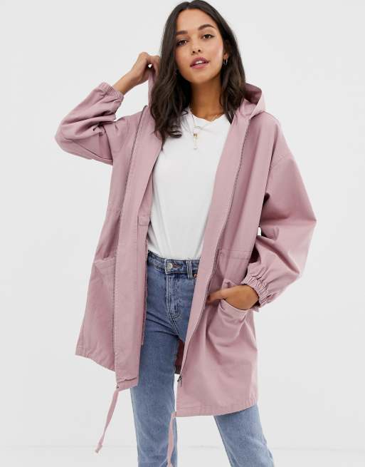 Asos hot sale pink parka