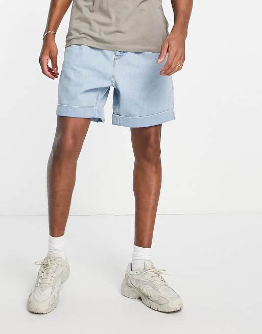 Mens pleated denim shorts cheap