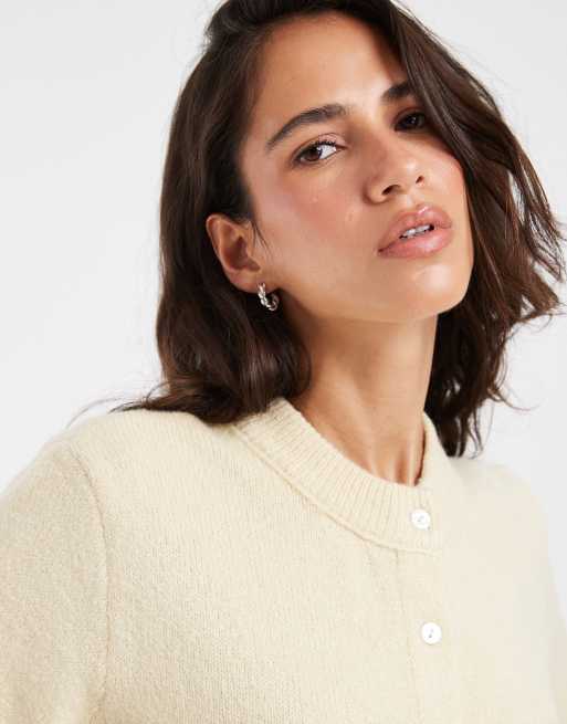 ASOS DESIGN lightweight relaxed cardigan in buttermilk, 4 of 4