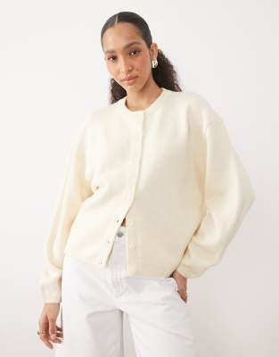ASOS DESIGN lightweight relaxed cardigan in cream