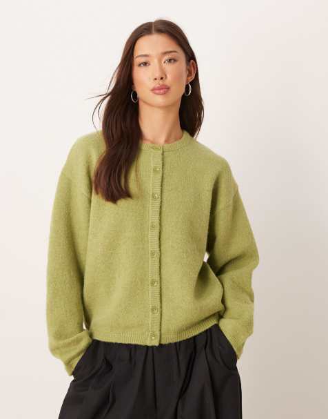 ASOS DESIGN lightweight relaxed cardigan in pistachio - view 1