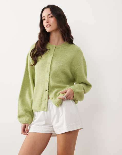 ASOS DESIGN lightweight relaxed cardigan in pistachio - view 1