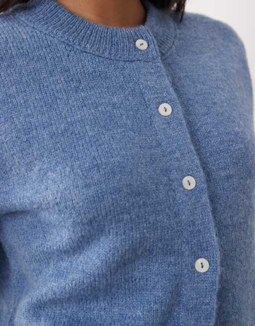 ASOS DESIGN lightweight relaxed short sleeve cardigan in light blue, 2 of 4