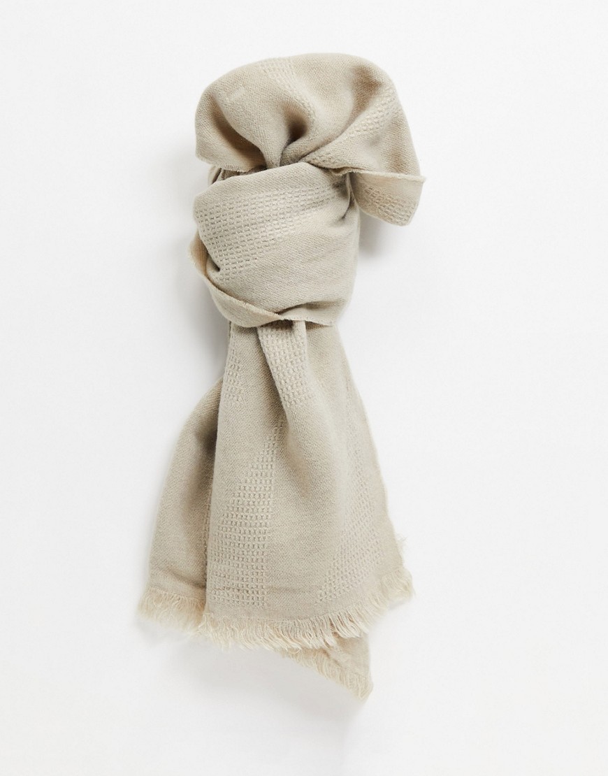 ASOS DESIGN lightweight scarf in cream-White
