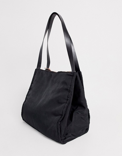 ASOS DESIGN lightweight shopper bag with double compartments