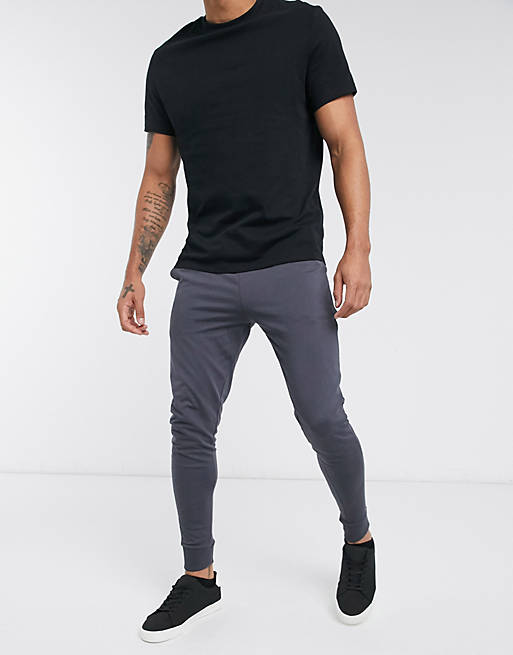 ASOS DESIGN lightweight skinny joggers in washed black | ASOS