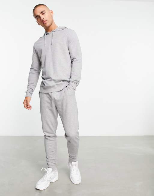 ASOS DESIGN lightweight skinny tracksuit in dark gray ASOS