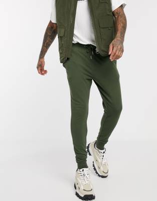 green skinny joggers