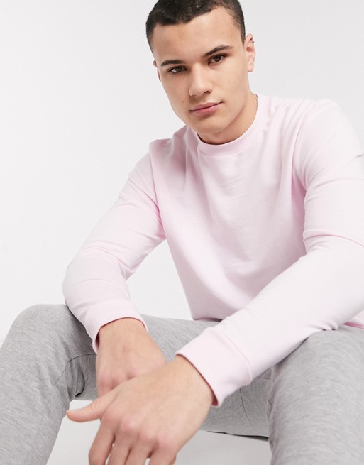 ASOS DESIGN lightweight sweatshirt in pastel pink