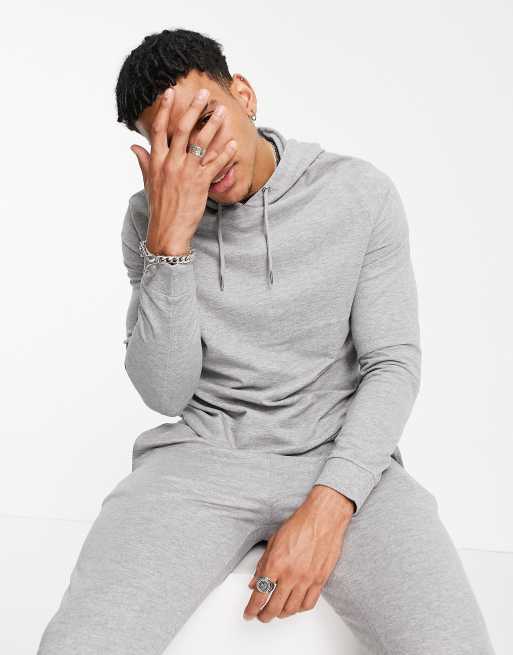 ASOS DESIGN velour standard sweatshirt/ skinny jogger tracksuit in