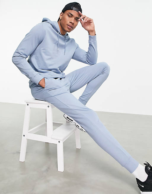 Men lightweight tracksuit with hoodie & skinny joggers 