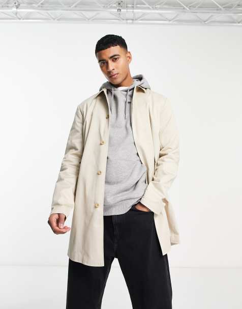 Mens short hot sale trench coat