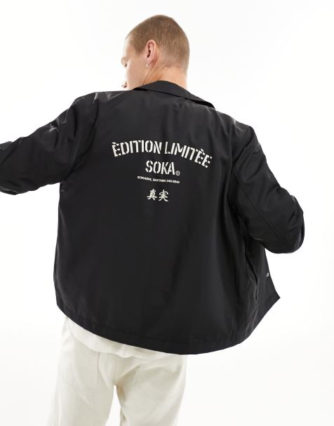 Men's Om Drip Face Sleeve Varsity Jacket