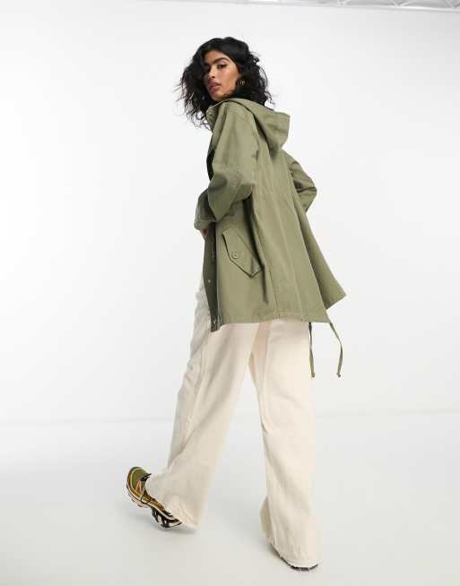 Lightweight cheap parka khaki