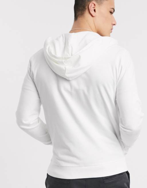 Lightweight white 2024 zip up hoodie