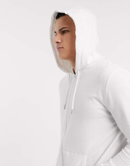 Lightweight white discount zip up hoodie