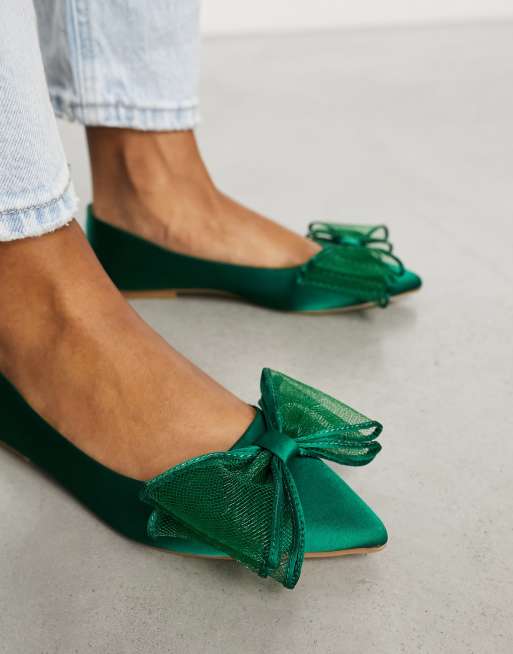 Green store ballerina shoes