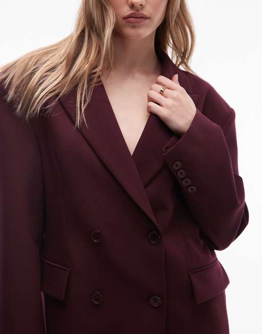 ASOS DESIGN – Lila, figursydd, dubbelknäppt kavajklänning, 3 av 4