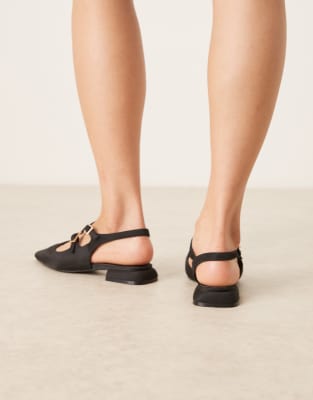 Asos Design Lila Slingback Ballet Flats In Black