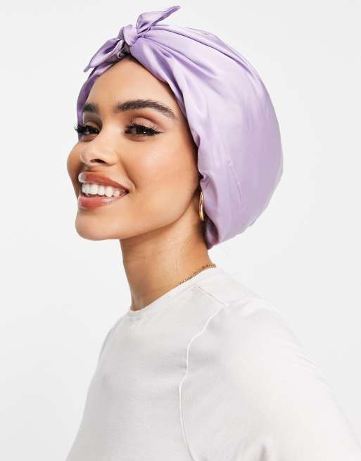 ASOS DESIGN – Lila sovhätta i satin