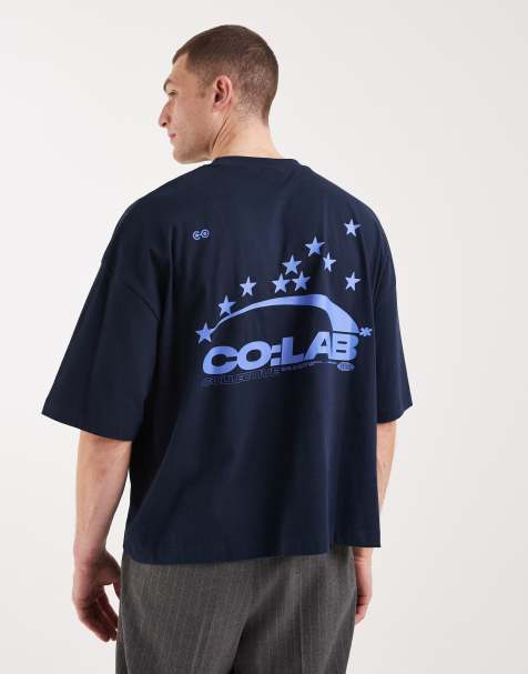 ASOS DESIGN – Lila t-shirt i oversize med boxig passform och texttryck - view 1